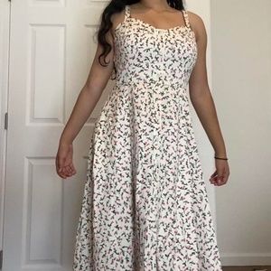 cotton floral sleeveless dress with pockets